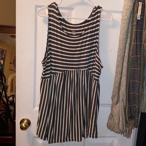 Olive and white maternity top